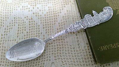 #ad Sterling .925 Silver Souvenir Spoon US Court House amp; Post Office Indianapolis $39.99