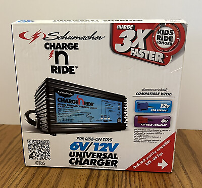 #ad Schumacher Charge N Ride Universal Battery Charger CR6 6V 12V Ride On Toys NEW $20.30