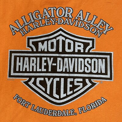 #ad #ad Harley Davidson T Shirt Motorcycle Alligator Alley Fort Lauderdale FL Size XL $24.95