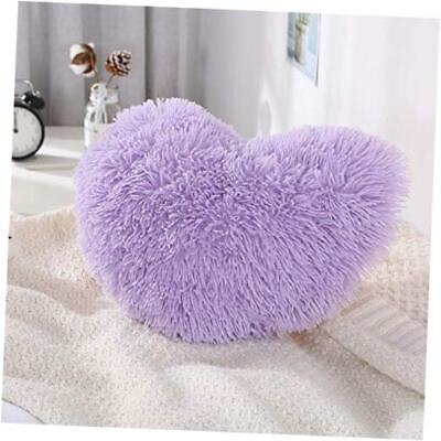 #ad Valentines Day DecorFluffy Heart Pillow with 1 Count Pack of 1 Purple $34.11