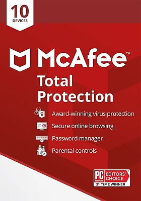 #ad McAfee Total Protection for 10 Devices for PCs Macs Smartphones and Tablets $19.99
