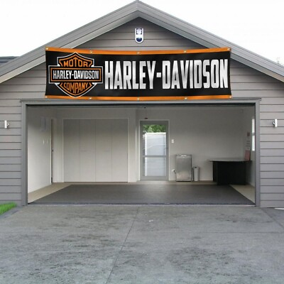 #ad Harley Davidson Motorcycle Flags Banner 2x8 FT Racing Flag Biker Garage Wall NEW $14.97