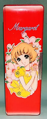 #ad Vtg Manga Margaret Red Pencil Case Japanese Anime Puffy 2 Sided Door Stationary $44.99
