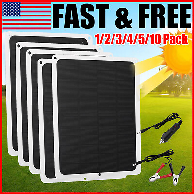 #ad 20W Solar Panel Trickle Charger Battery Charger Kit Maintainer Boat RV Car Lot $105.93