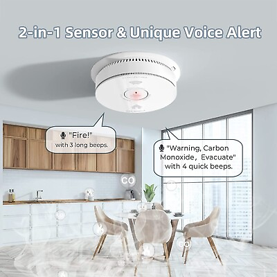 #ad Siterwell 2In1 Sensor Combination Smoke amp; Carbon Monoxide Detectors 6 Packs $170.99
