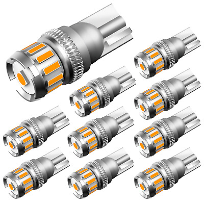 #ad AUXITO 194 192 2825 T10 Side LED Marker Bulbs Light Amber Canbus Error Free 10X $19.31