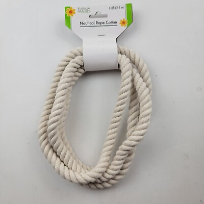 #ad Nautical Rope Cotton Decorative White 6.8 Feet 2.1 Meter New $4.49