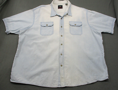 #ad Vintage Wrangler Shirt Mens 3XL XXXL Western Short Sleeve Faded Stonewash Rodeo $7.99