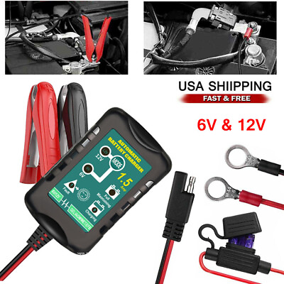 6V 12V Automatic Battery Charger Maintainer Motorcycle Trickle Float For Tender $20.91