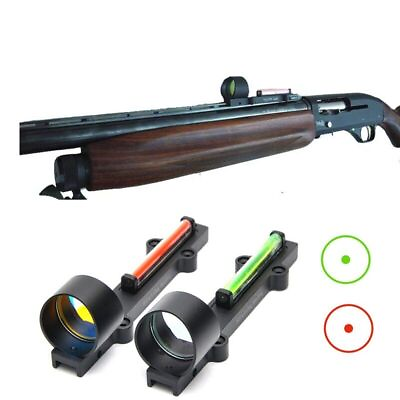 #ad Green Red 1X28 Dot Red Fiber Holographic Scope Sight for Shotgun Rib Rail Rifle $33.99