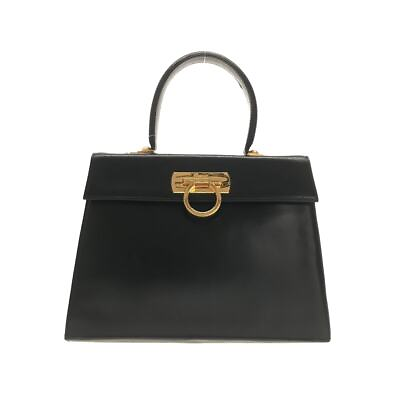 #ad Auth SalvatoreFerragamo Gancini Black Leather Handbag $463.00