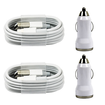 2 x Charging Sync Kits Cords Car Chargers for iPhone 13 12 11 X 8 7 6s 6 5 $6.95