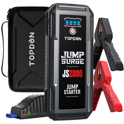 Topdon JS2000 2000A Lithium ion Jump Starter Car Battery Booster Box Power Bank $79.99
