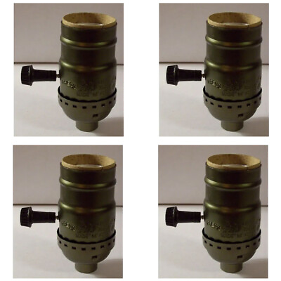 #ad USA SHIP 4Pcs 3 Way Turn Knob Lamp Sockets Brass Plated for 3 Way Bulb RS 1902 1 $15.55