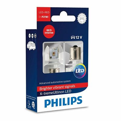 #ad PHILIPS Ultinon P21W LED 12V 12898RX2 Stop Light Red Intense SET $41.74