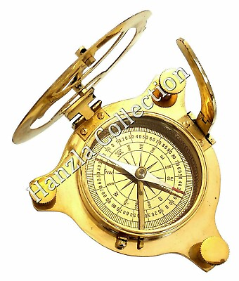 #ad Vintage Maritime West London Polished Brass Sundial Compass 4quot; Nautical Decor. $16.47