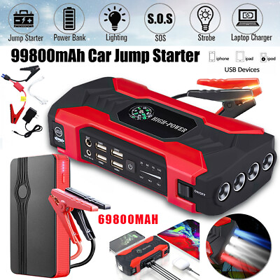 #ad Portable 99800mAh Car Jump Starter Booster Jumper Box Power Bank Battery Charger $28.49