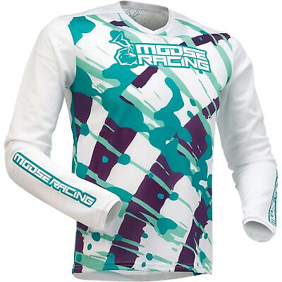 #ad Moose Racing Youth Agroid Mesh Jersey Purple Teal XS 2912 2169 $19.39