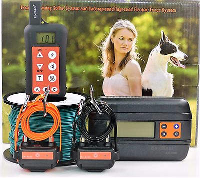 #ad Remote 2 Dog Training Collar In ground Electric Containment Fence System Combo $199.95