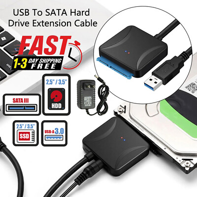 #ad USB3.0 to SATA 2.5quot; 3.5#x27;#x27; Hard Drive HDD SSD Adapter Converter USB SATA External $11.38