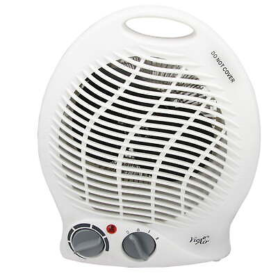 #ad 1500W Portable 2 Settings White Home Fan Heater with Adjustable Thermostat $25.50