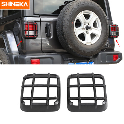 #ad 2x Black Rear Tailight Lamp Protector Cover Guards For Jeep Wrangler JL 2018 23 $33.99
