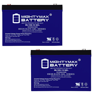 #ad Mighty Max 12V 100AH GEL Replaces YAKea R100 R100 Solar Generator 2 Pack $399.99