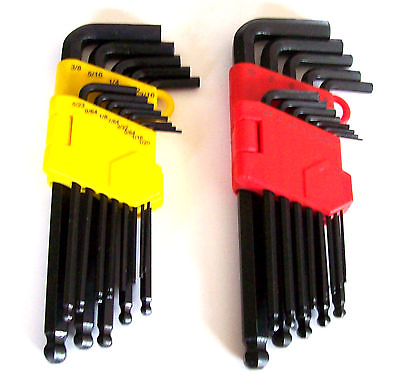 #ad 26pc GOLIATH INDUSTRIAL ALLEN BALL POINT END LONG ARM HEX KEY WRENCH SET SAE MM $15.99