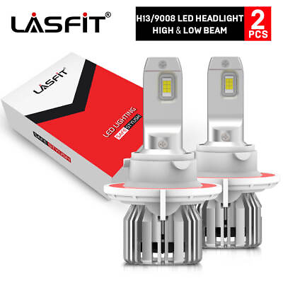 #ad LASFIT H13 LED Headlight Bulb High Beam Low Beam 5000LM 50W 6000K Xenon White $39.99