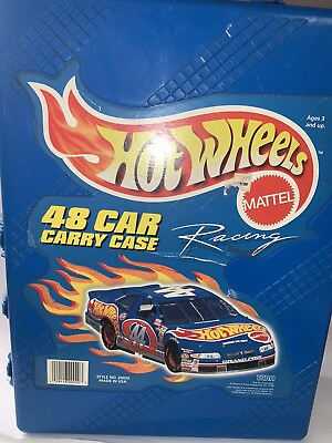 #ad 1999 HOT WHEELS MATTEL 48 CAR CARRY CASE RACING 20020 TARA #44 NASCAR BLUE VTG $17.95