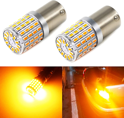 #ad Super Bright 3014 72 SMD BA15S 1156 1073 2396 7506 1156A Amber Yellow LED Light $22.99