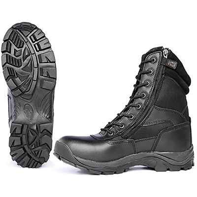 #ad #ad Ridge Blackhawk Standard Fit Zipper Tactical Black Leather Boots M 14 W 15.5 $94.95