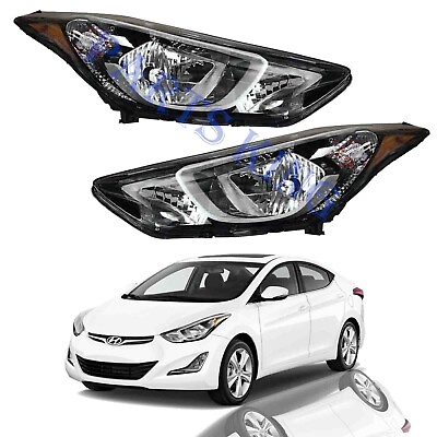 #ad For 2014 2015 2016 Hyundai Elantra Headlight Assembly Left Right Pair w Bulbs $118.95