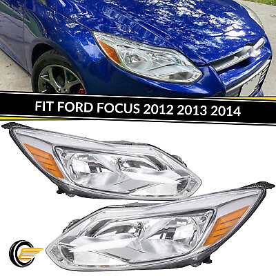 #ad Fit 2012 2014 Ford Focus Headlights HeadLamp Assembly LeftRight Light w Blub $83.00