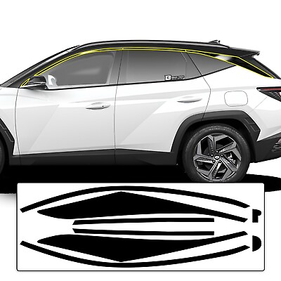 #ad Fits Hyundai Tucson 22 23 Side Window Chrome Delete Cover Decal Blackout $59.99