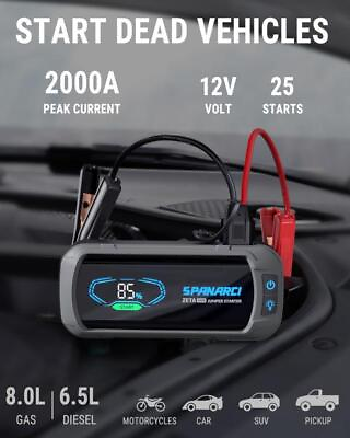 #ad #ad Battery Jump Starter 2000A Portable Jump Box for Car Battery $33.25