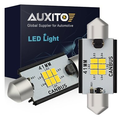 #ad AUXITO LED Ceiling Dome Light Bulbs 41 42MM 578 212 2 6000K CANBUS Bright White $9.59