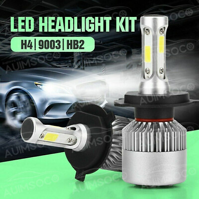 #ad H4 9003 COB LED Headlight Bulbs Car amp; Truck Highamp;Low 2x Beam Kit 6000K White $24.99