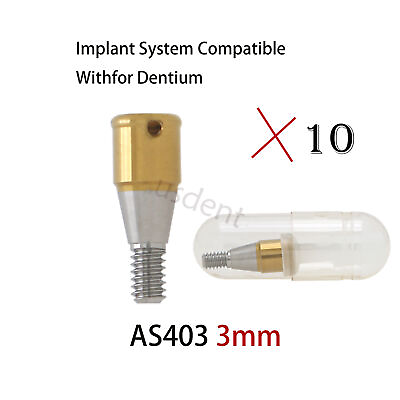 #ad 10PCS Dental Titanium Ti base Overdenture Attachment Abutments Removable 3mm $149.99