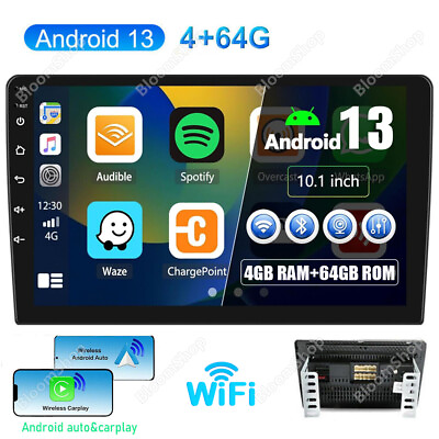 #ad 2 DIN 10.1quot; Android 13 Car Stereo Radio GPS Sat Nav WIFI Bluetooth FM USB Player $74.84