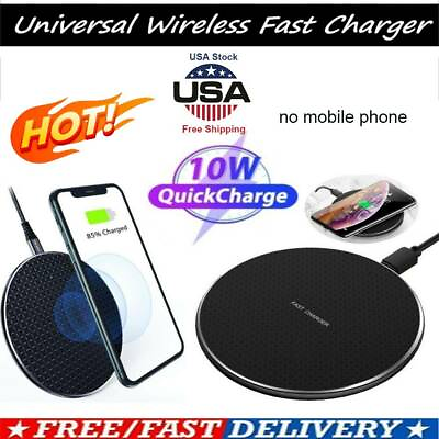 #ad 10W Wireless Phone Charger Fast Charging Pad Dock Fr iPhone Samsung Universal $7.63