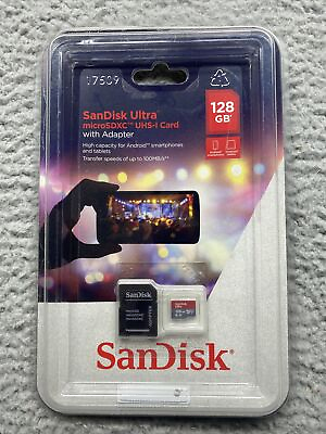 #ad SanDisk Ultra 128 GB microSDXC UHS I Card 2 Pack with Adapter New $13.99