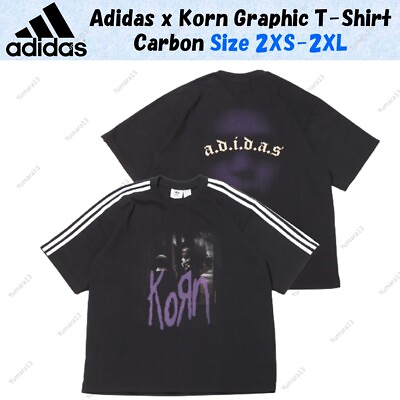 #ad #ad Adidas x Korn Graphic T Shirt Carbon IN9099 Size 2XS 2XL Brand New $266.56