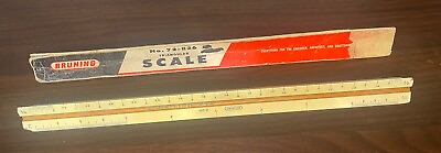 #ad Vintage Bruning Triangular Scale No. 72 826 Engineer Architect Draftsman $8.00