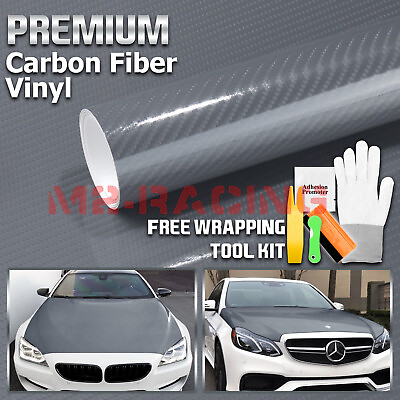 7D Carbon Fiber Gray High Gloss Auto Vinyl Wrap Sticker Sheet Film Decal DIY 6D $268.88