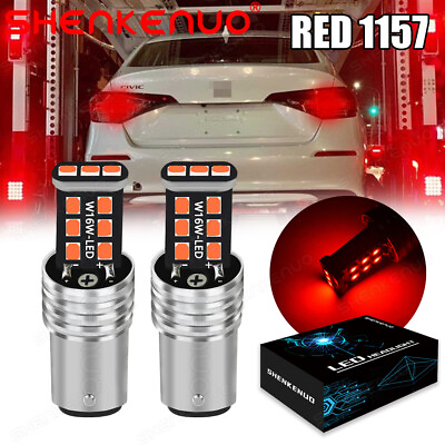 #ad 2X 1157 LED Safety Brake Stop Tail Parking Light Bulb Bright Red $12.99
