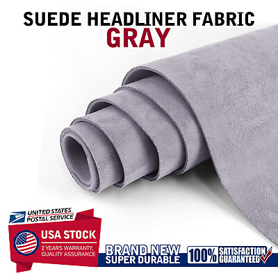 #ad Light Grey Suede Headliner Fabric Reupholstery Auto Saggy Tore Aging Smell Roof $46.19
