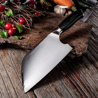 #ad Serbian Forged High Carbon Kitchen Chef Knives: Meat Vegetables Butcher Cleaver $42.69