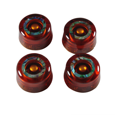 #ad Musiclily Pro 4Pcs Amber Imperial Inch Abalone Top Guitar Knobs For US Les Paul $14.88