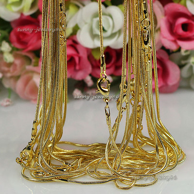 #ad Wholesale 10pcs 20pcs Gold Plated 1.2mm Snake Chain Necklace 16quot;18quot;20quot;24quot; $7.50